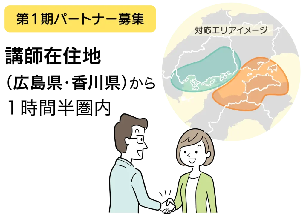 講師在住地（広島県・香川県）から1時間半圏内